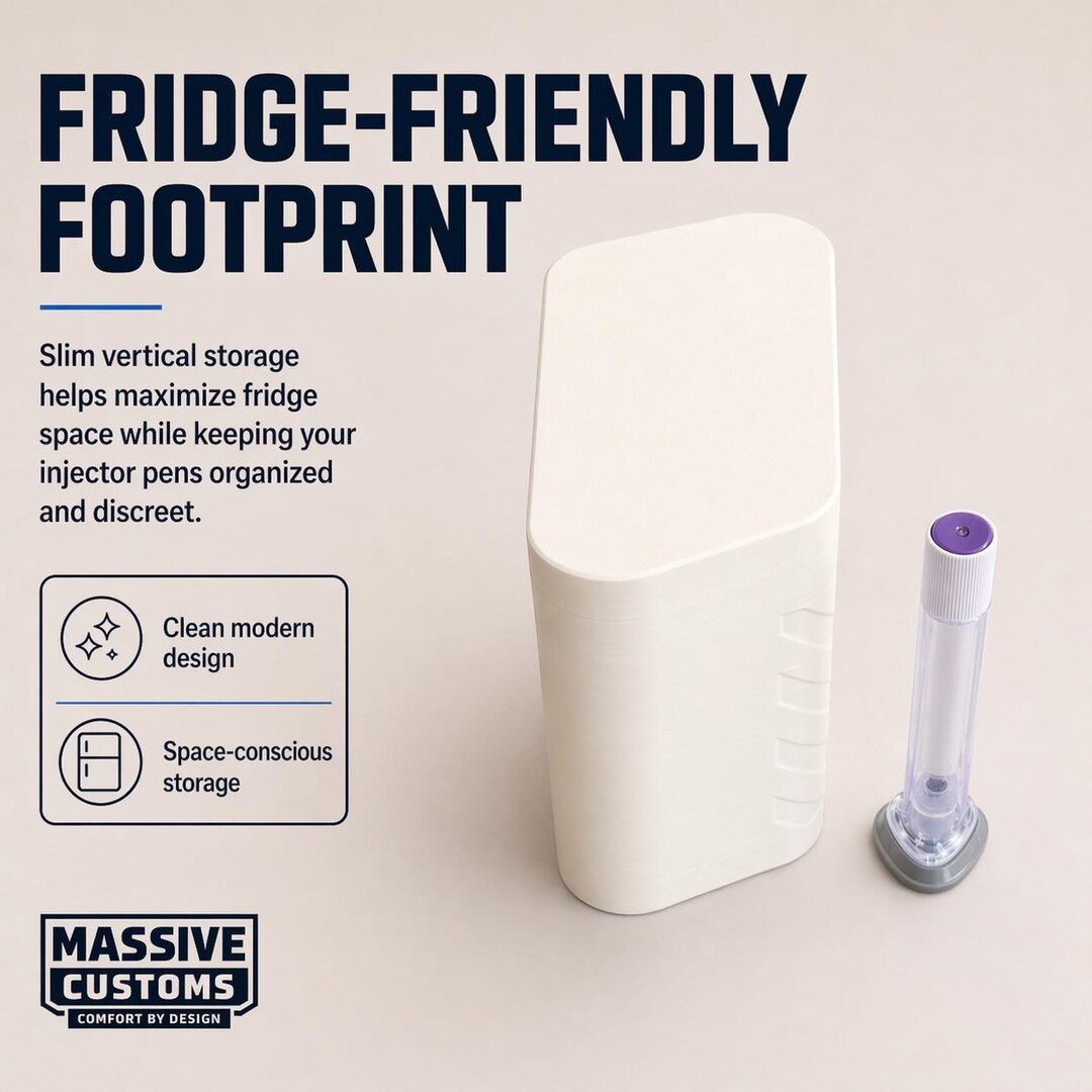 MC Stack fridge-friendly slim footprint injector pen storage