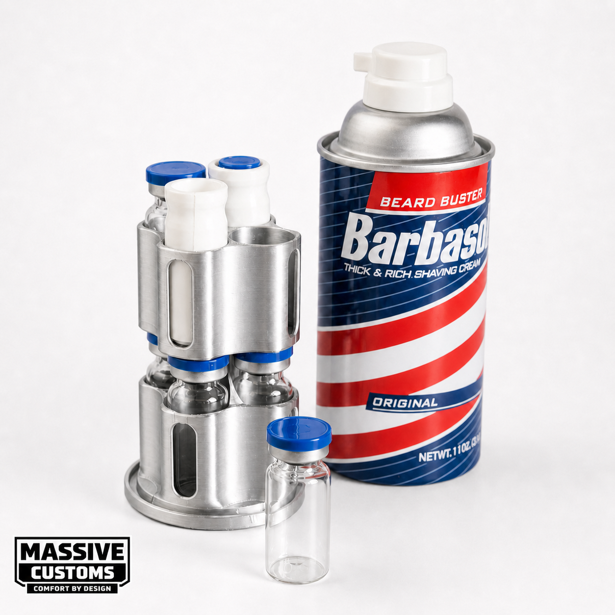 The Original Massive Customs Jurassic Park Barbasol CryoCan 10mL Vial Storage Case
