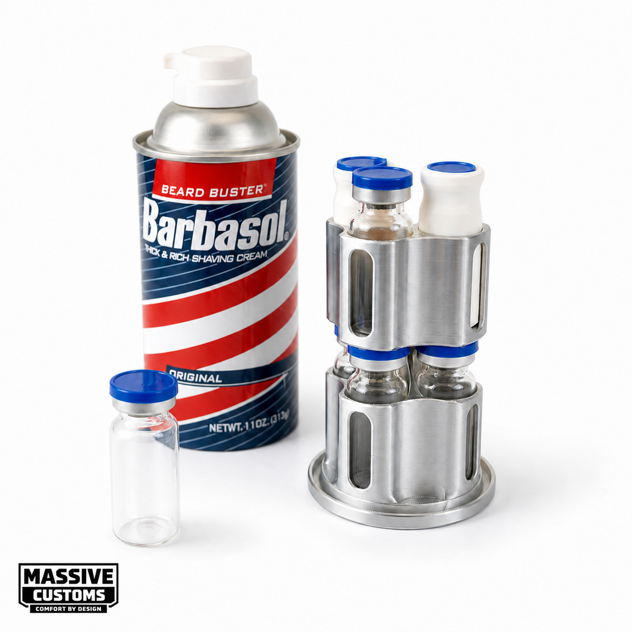 The Original Massive Customs Jurassic Park Barbasol CryoCan 10mL Vial Storage Case